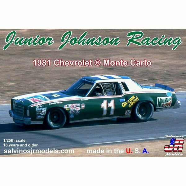 Salvinos Jr Models 1-25 Junior Johnson Racing Car Model for 1981 Chevrolet Monte Carlo SJMJJMC1981R